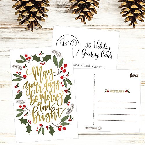 Christmas Holiday Postcards | Set of 50 | Greeting Cards
