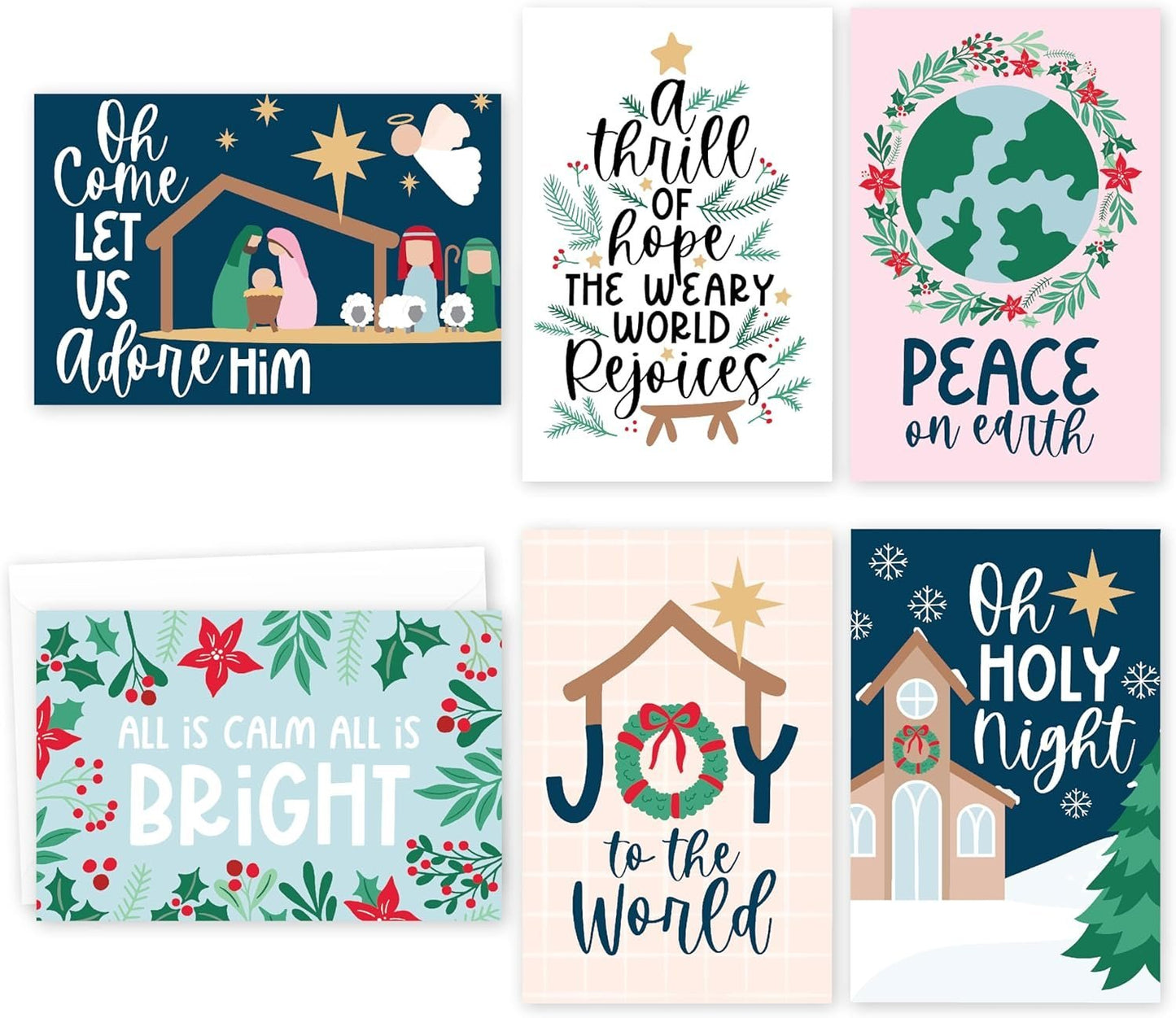 Folded Religious Christmas Cards | Set of 24 | Greeting Cards