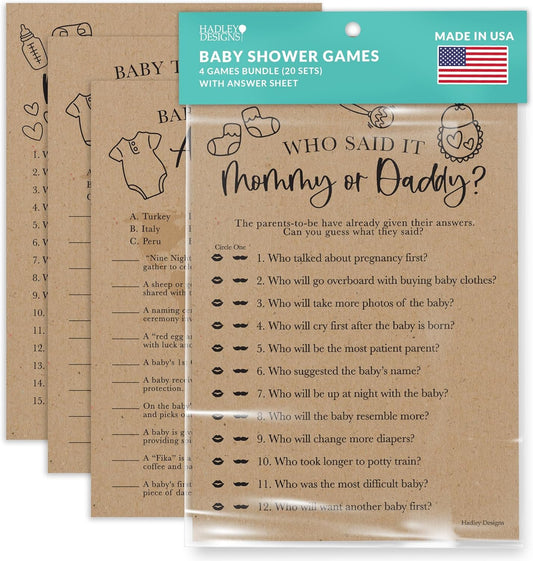 40 Rustic Baby Shower Games Gender Neutral - Who Knows Mommy Best Baby Shower Game, Guess Who Mommy Or Daddy Baby Shower Game, Baby Games For Baby Shower Family Feud Game, Baby Shower Tradition Cards