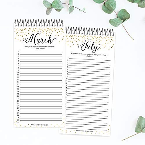 Gold Dots Perpetual Calendar | 12 Months | Home & Organization