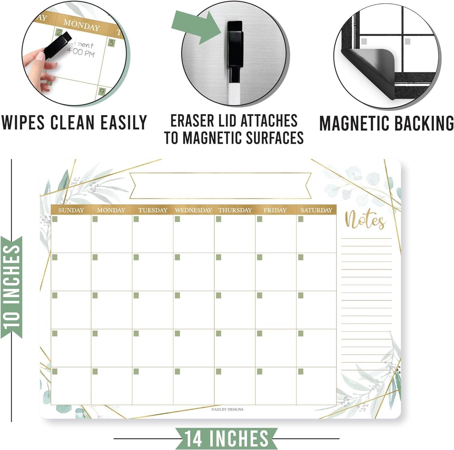 Greenery Magnetic Calendar For Refrigerator Dry Erase - Magnetic Fridge Calendar Dry Erase Magnetic Whiteboard For Fridge, Refrigerator Calendar Magnetic Dry Erase Calendar, Magnet Calendar For Fridge