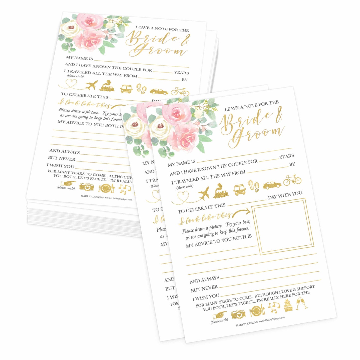 Wedding Mad Libs Advice Cards | Set of 25 | Bridal Shower Games