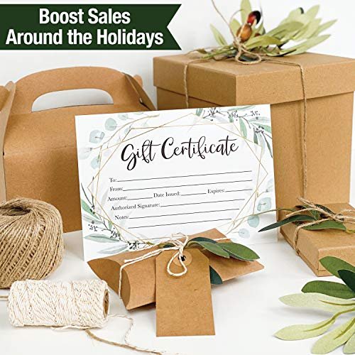 Blank Gift Certificates | Set of 25 | Cards & Party