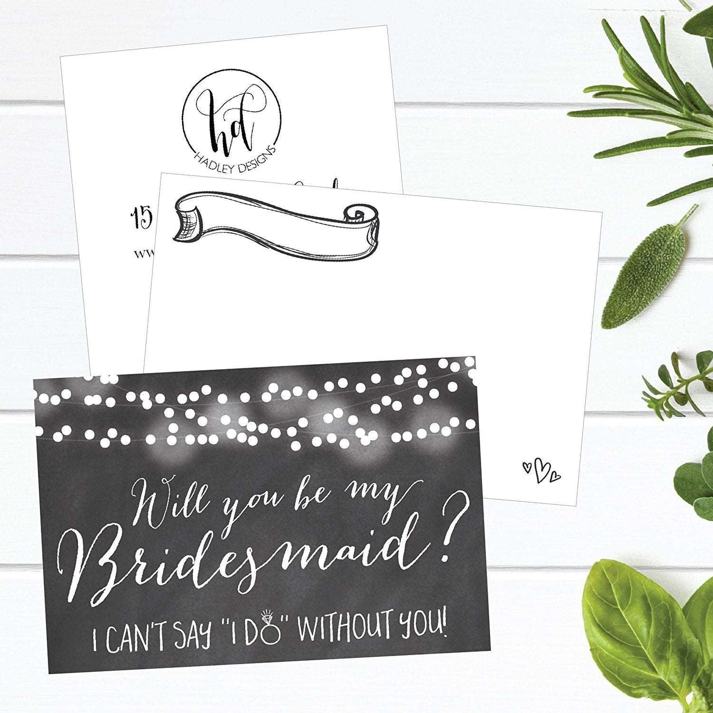 15 Will You Be My Bridesmaid Cards Chalkboard, I Can't Say I Do Without You, Rustic Proposal Note Cards For Gifts, Blank Chalk Ask To Be Your Bridesmaids Invitations Set, Asking A Bridesmaid Invite