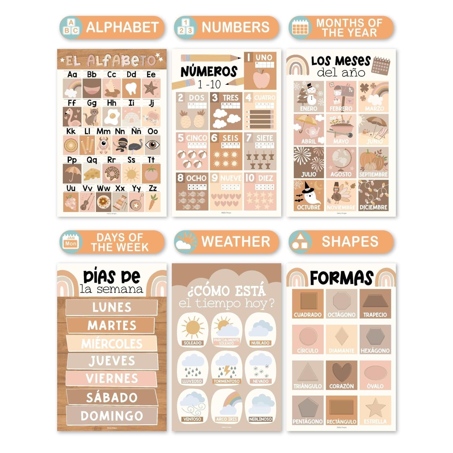 Spanish Posters | Set of 12 | Spanish Educational Supplies