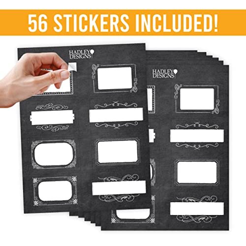 Black & White Chalk Name Tag Stickers | Set of 56 | Classroom Supplies