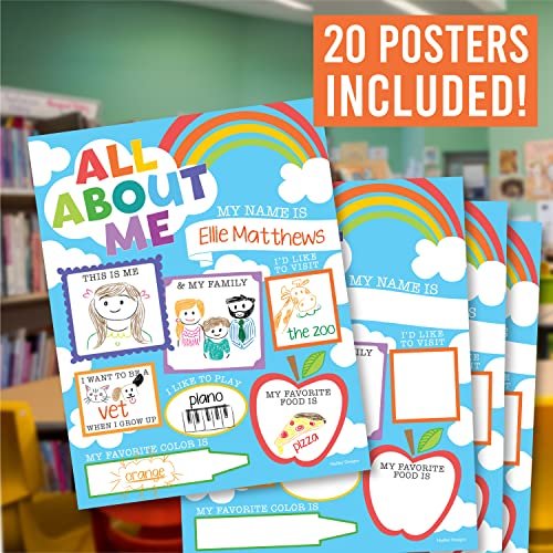 Light Blue Sky All About Me Posters | Set of 20 | Educational Posters