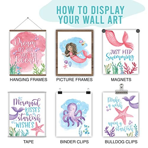 Mermaid 2 Children's Wall Art | Set of 6 | Home Decor