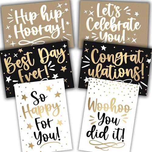 Folded Congratulations Cards | Set of 24 | Cards & Party | Envelopes Included