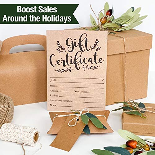 Blank Gift Certificates | Set of 25 | Cards & Party