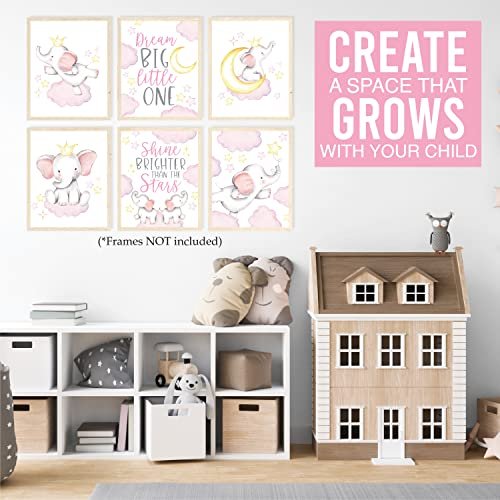 Elephant 2 Children's Wall Art | Set of 6 | Nursery Decor