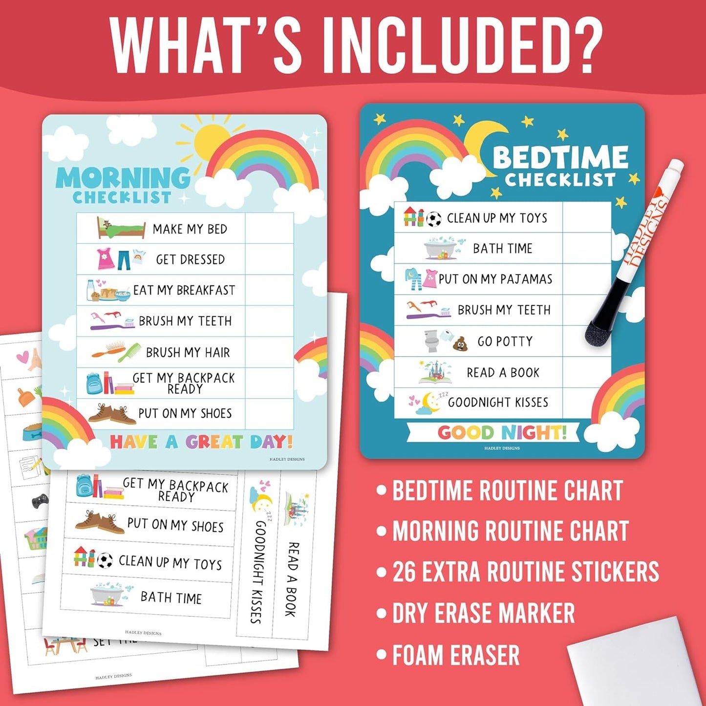 Colorful Day & Night Routine Charts | Daily Schedule | Educational Charts