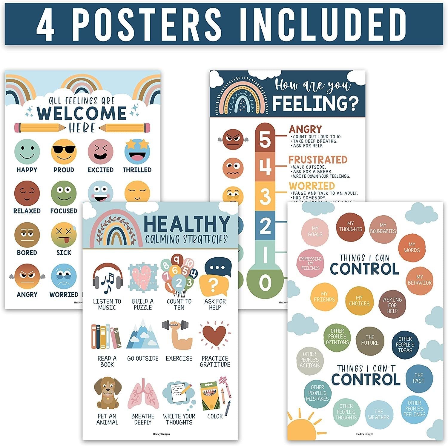 Feelings Posters | Set of 4 | Educational Posters