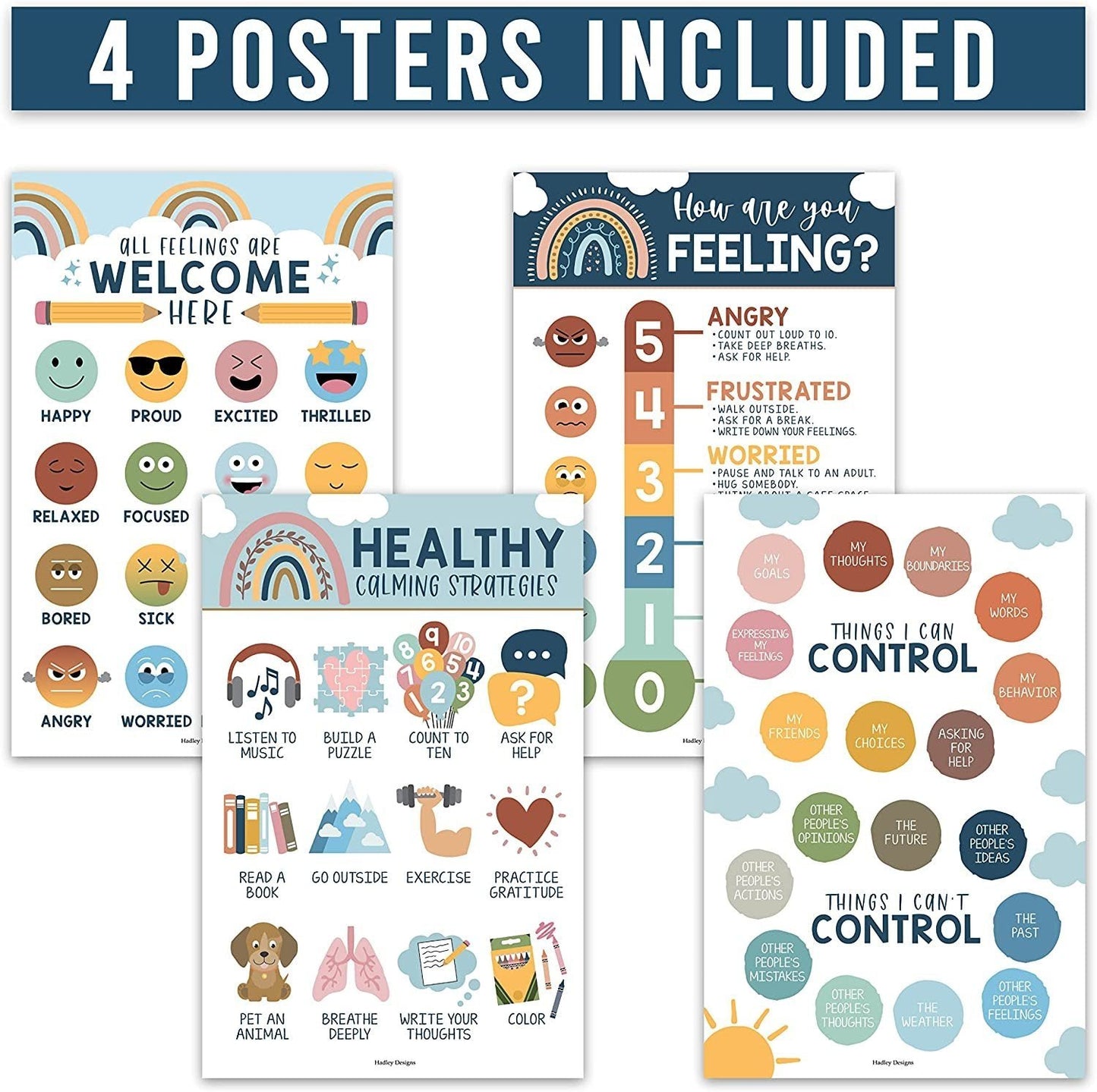 Feelings Posters | Set of 4 | Educational Posters