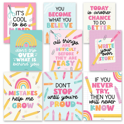Classroom Motivational Posters | Set of 9 | Educational Supplies ...