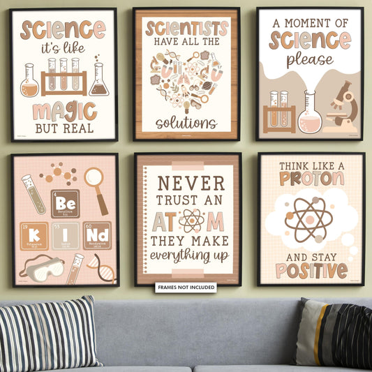 Neutral Life Science Posters | Set of 6 | Educational Postesr