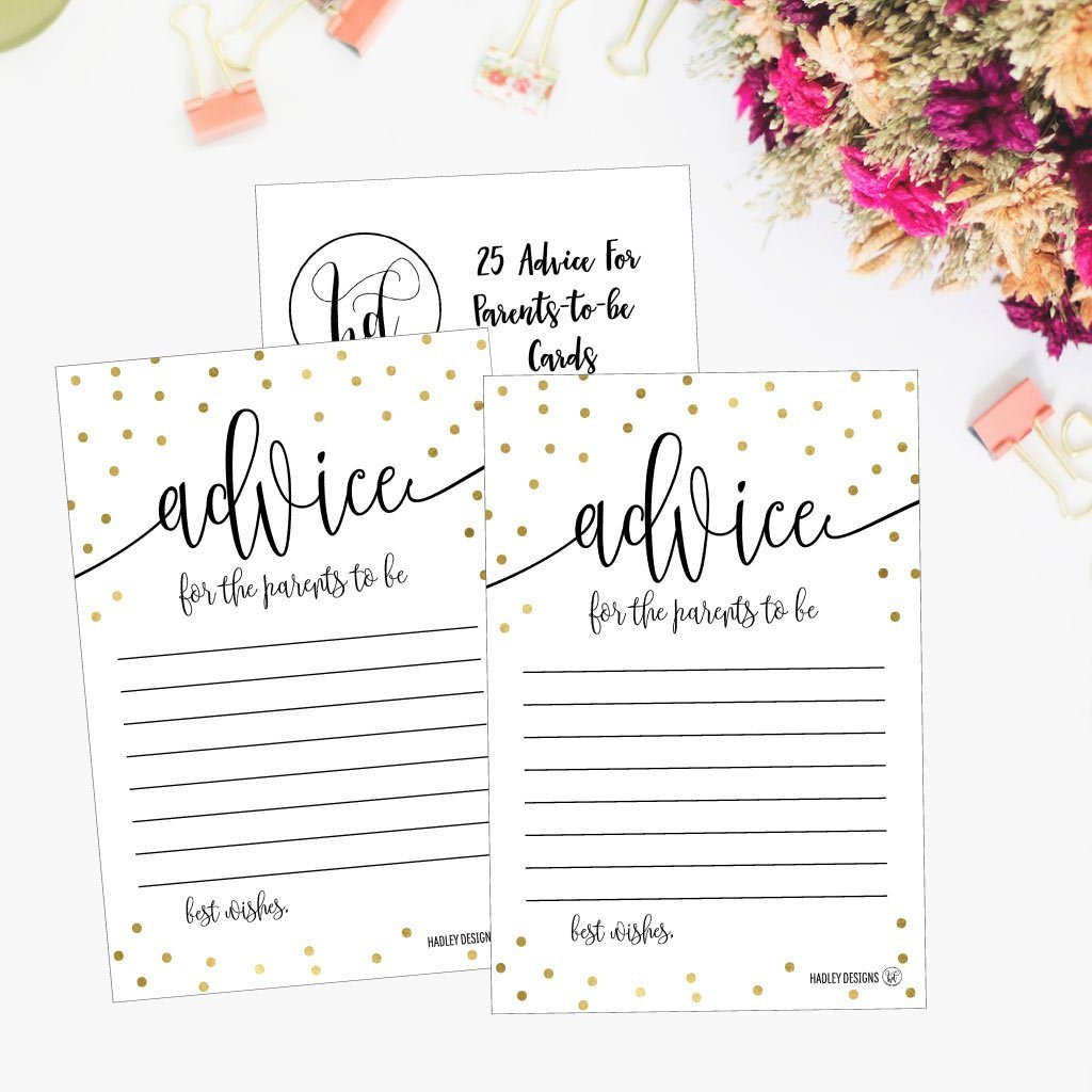Baby Shower Advice Cards | Set of 50 | Baby Shower Supplies