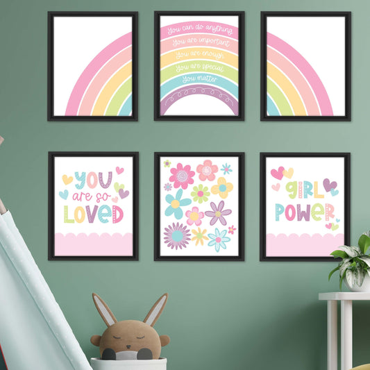 Rainbow Children's Wall Art | Set of 6 | Home Decor