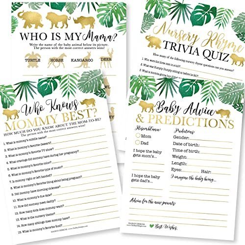 Who Knows Mommy Best, Animal Names, Nursery Rhymes, Advice Baby Shower Games | Set of 50
