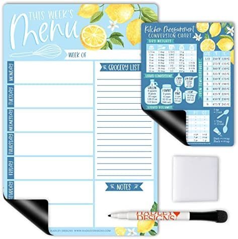 Lemon Magnetic Meal Planner | Weekly | Calendar & Planners