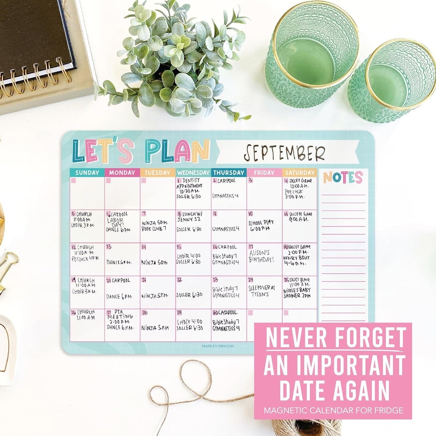 Colorful Magnetic Calendar | Dry-Erase | Calendars & Planners