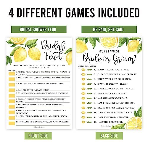 Mad Libs, Bridal Feud, Bride or Groom, Figure out the Dress Games | Set of 40 | Bridal Shower Games