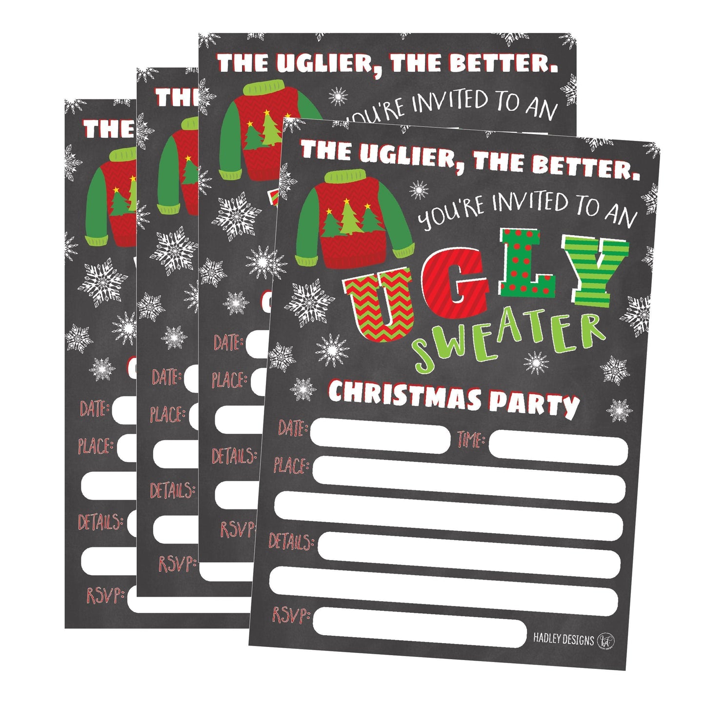 Winter Party Invitations | Set of 25 | Cards & Party
