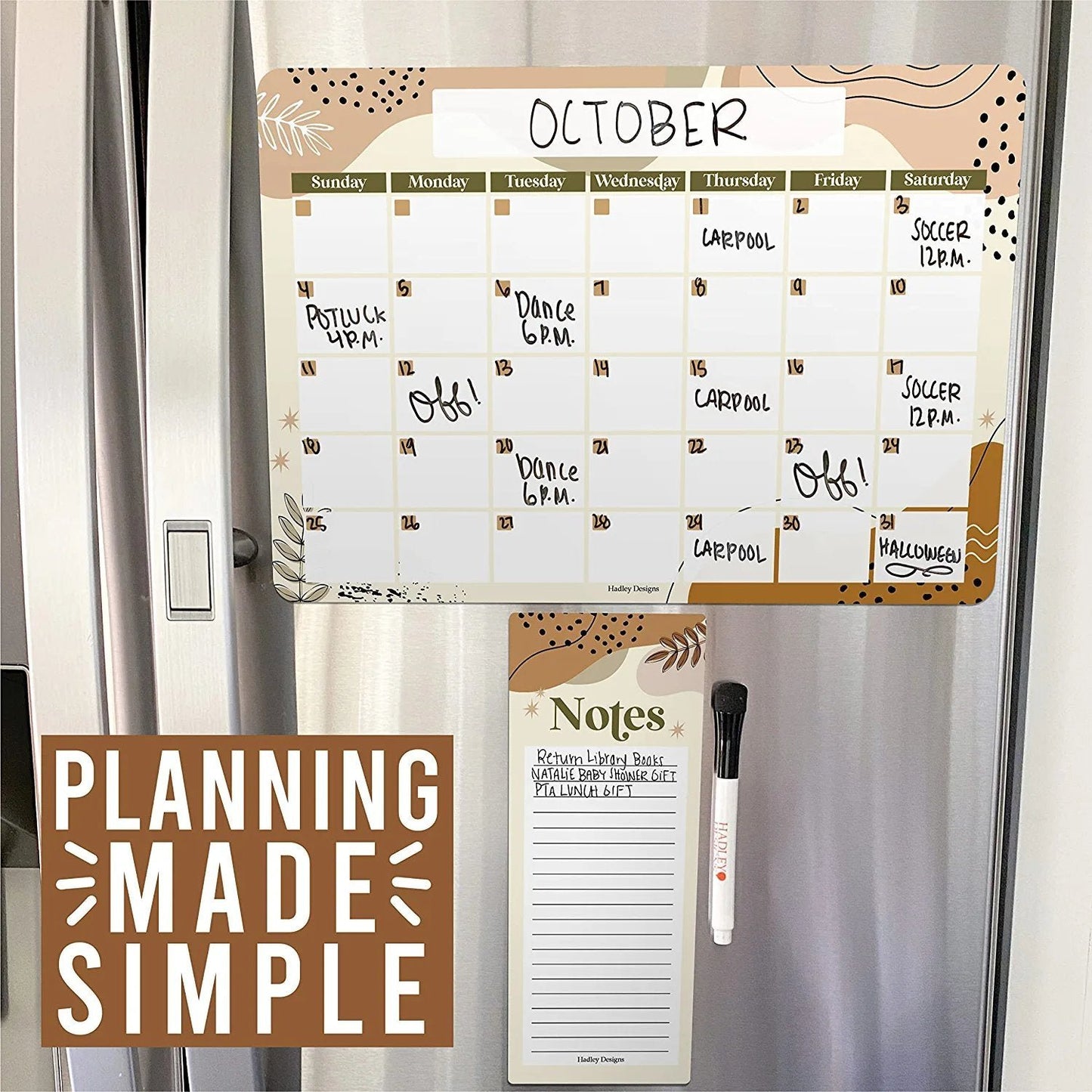 Boho Magnetic Calendar | Dry-Erase | Calendars & Planners