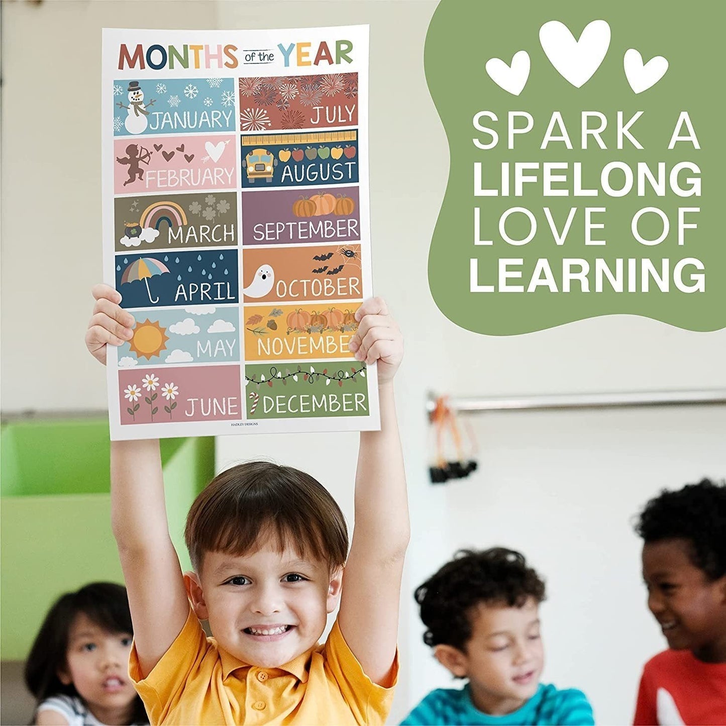 ABC, Days, Months, & Weather Prek Posters | Set of 4 | Educational Posters