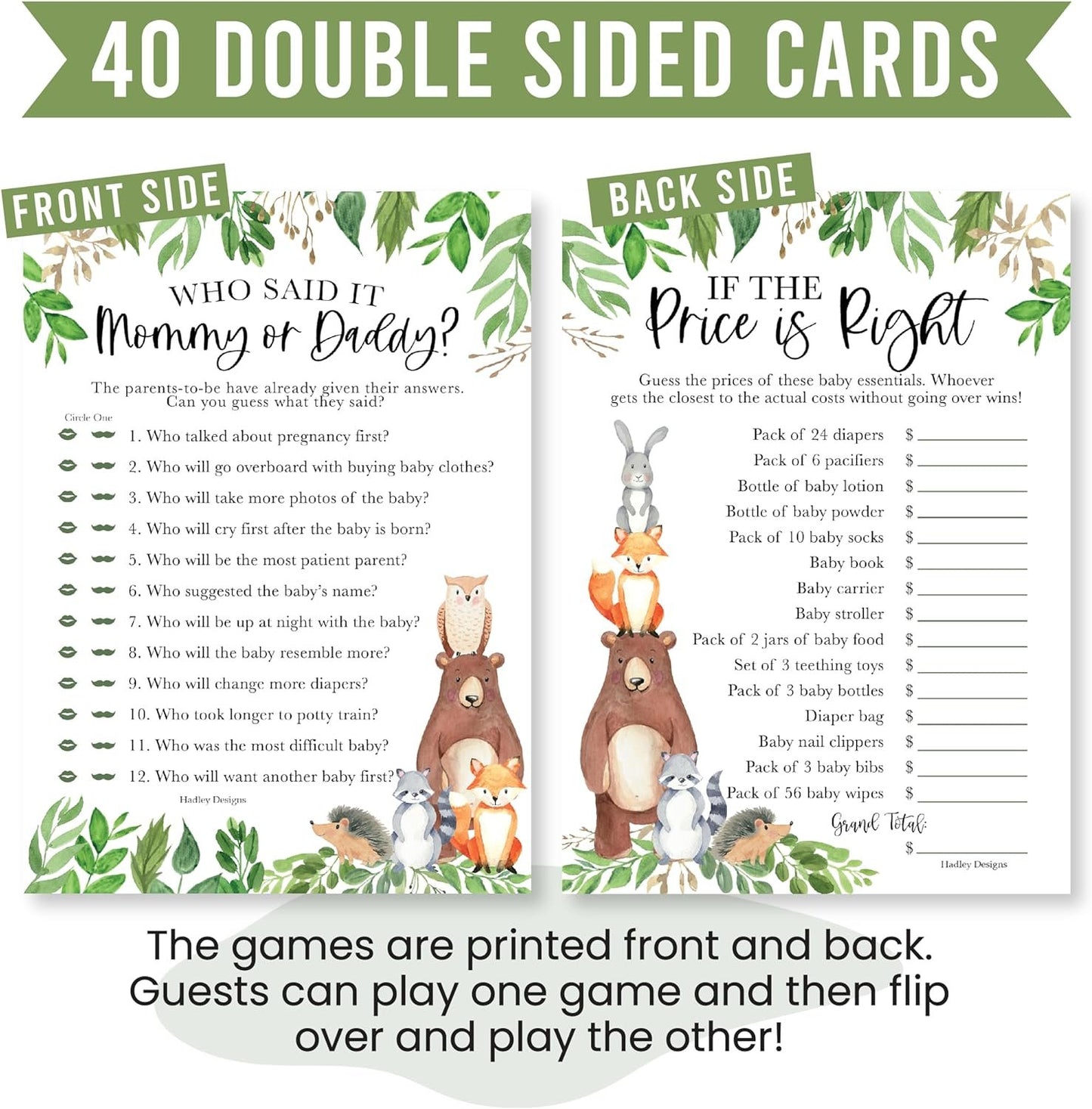 40 Woodland Baby Shower Games Gender Neutral - Baby Girl Baby Shower Bingo Game Girl, Guess Who Mommy Or Daddy Baby Shower Game, Price Is Right Baby Shower Game, Hilarious Baby Shower Games Dad Jokes