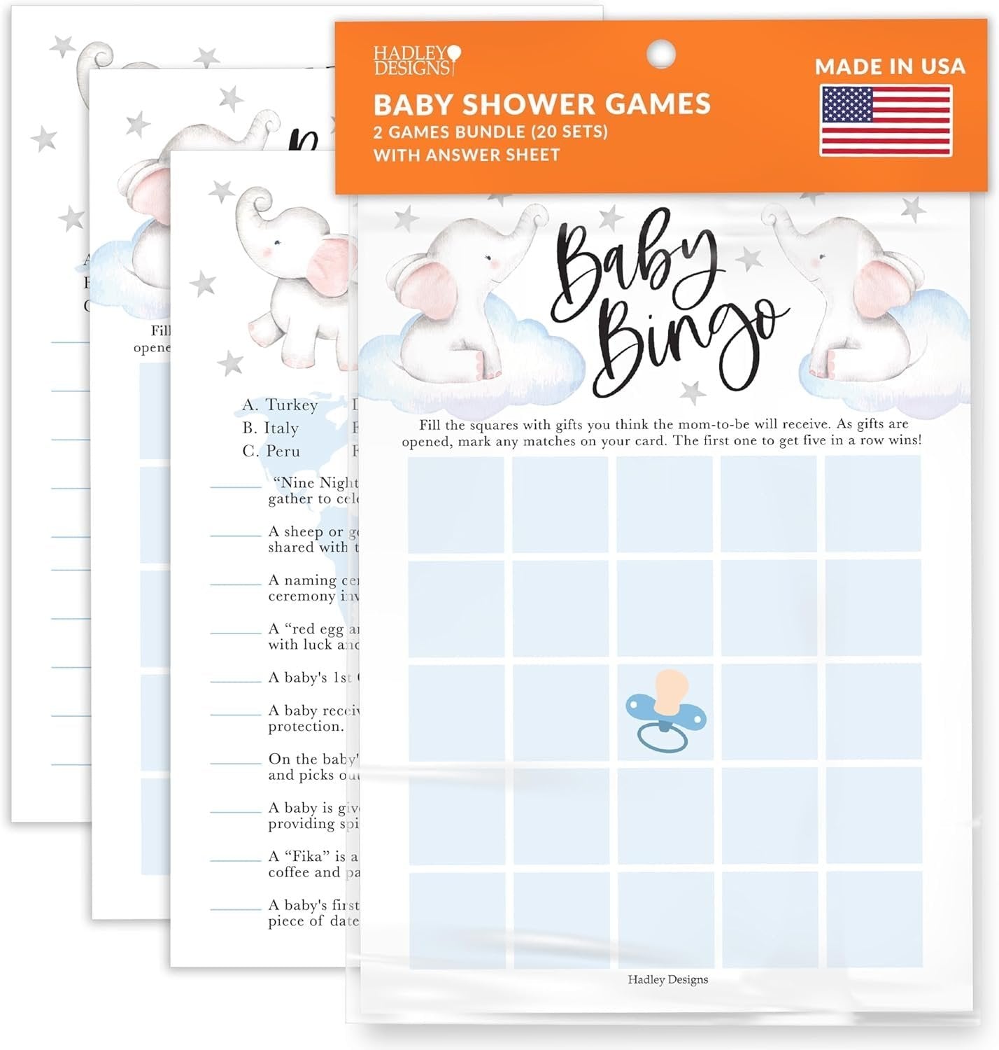 Baby Traditions & Bingo Games | Set of 20 | Baby Shower Games