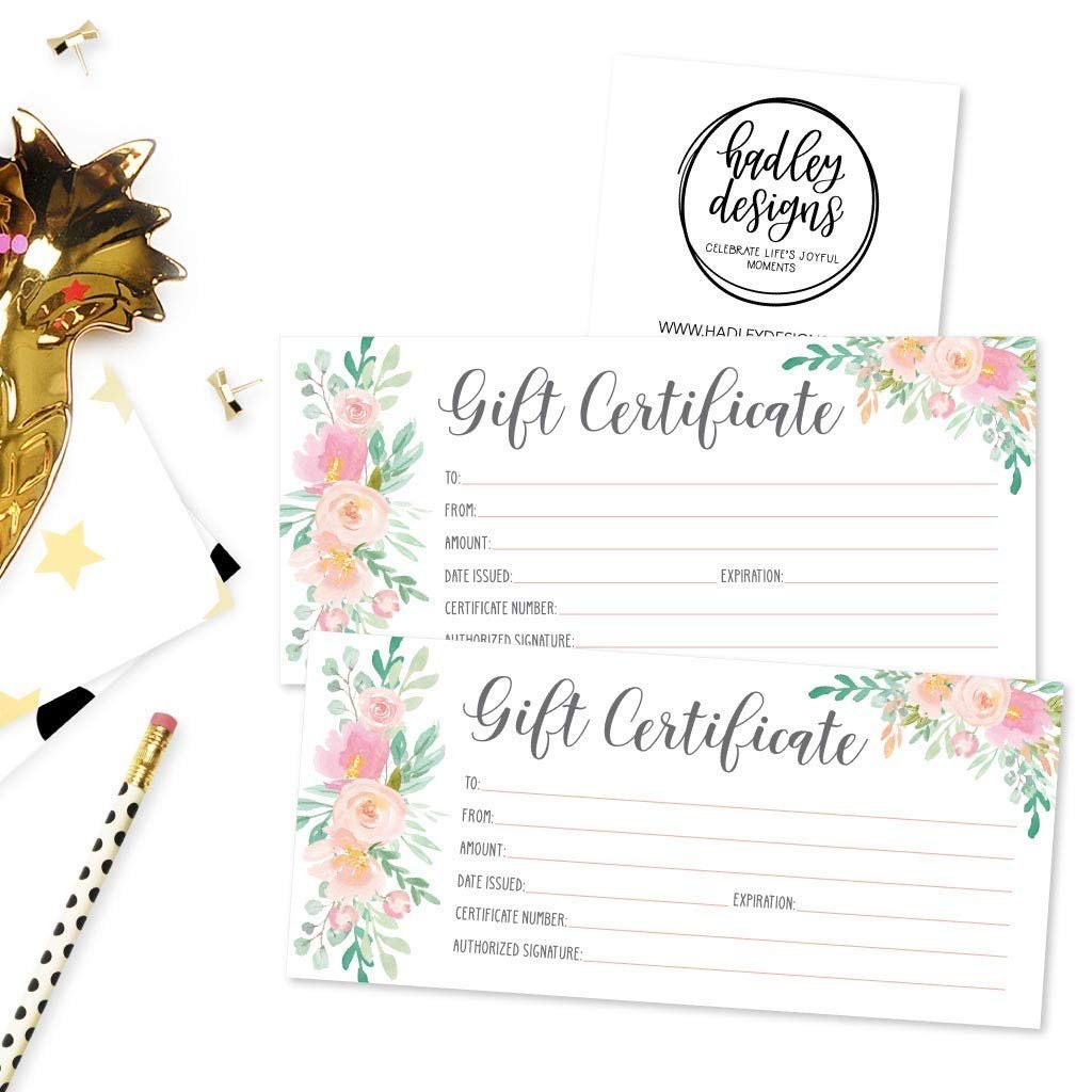 Blank Gift Certificates | Set of 25 | Business & Office Supplies