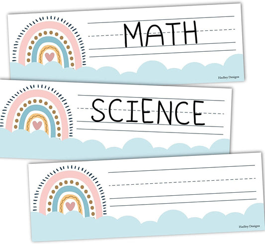 Boho Rainbow Classsroom Labels | Set of 25 | Classroom Supplies