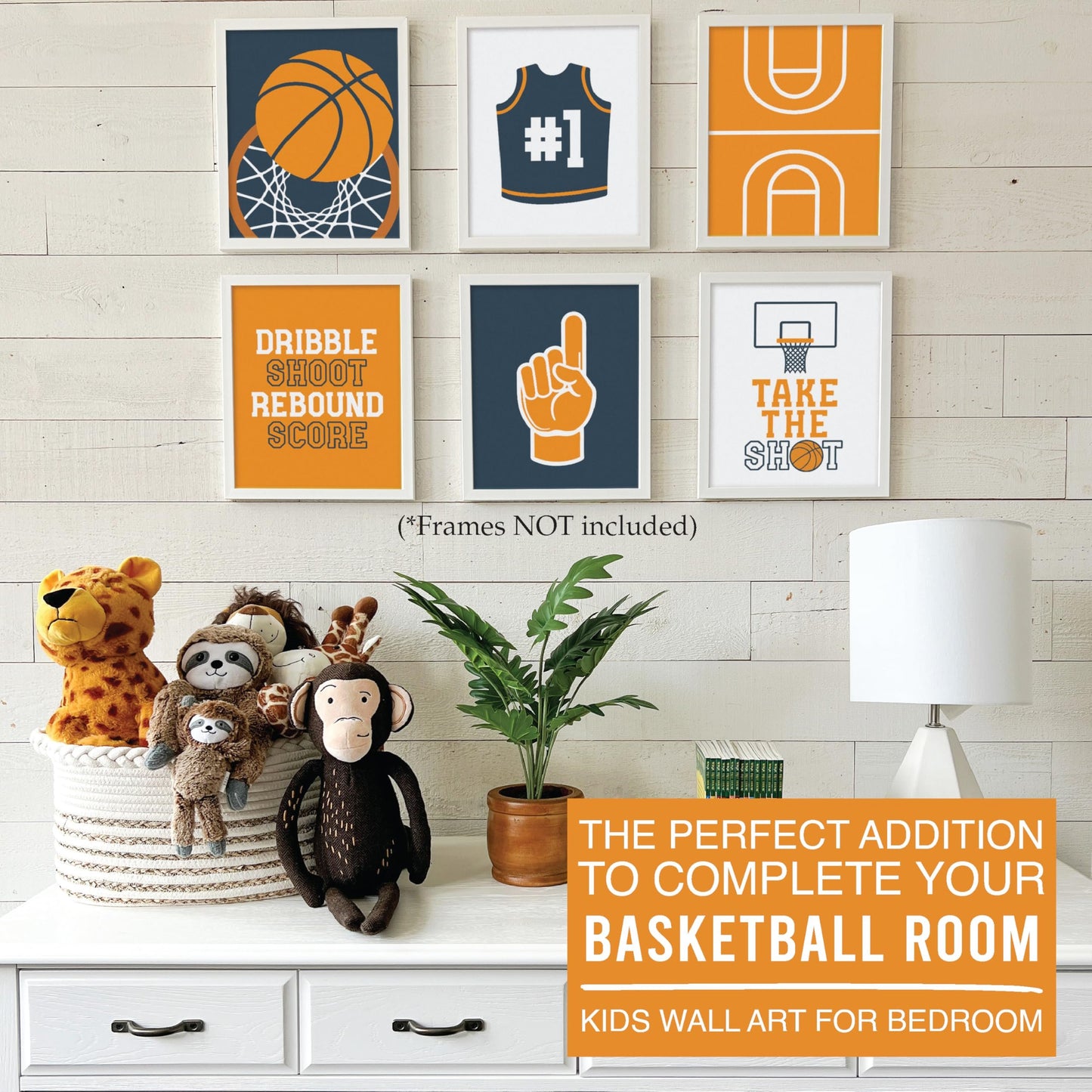 Basketball Children's Wall Art | Set of 6 | Home Decor