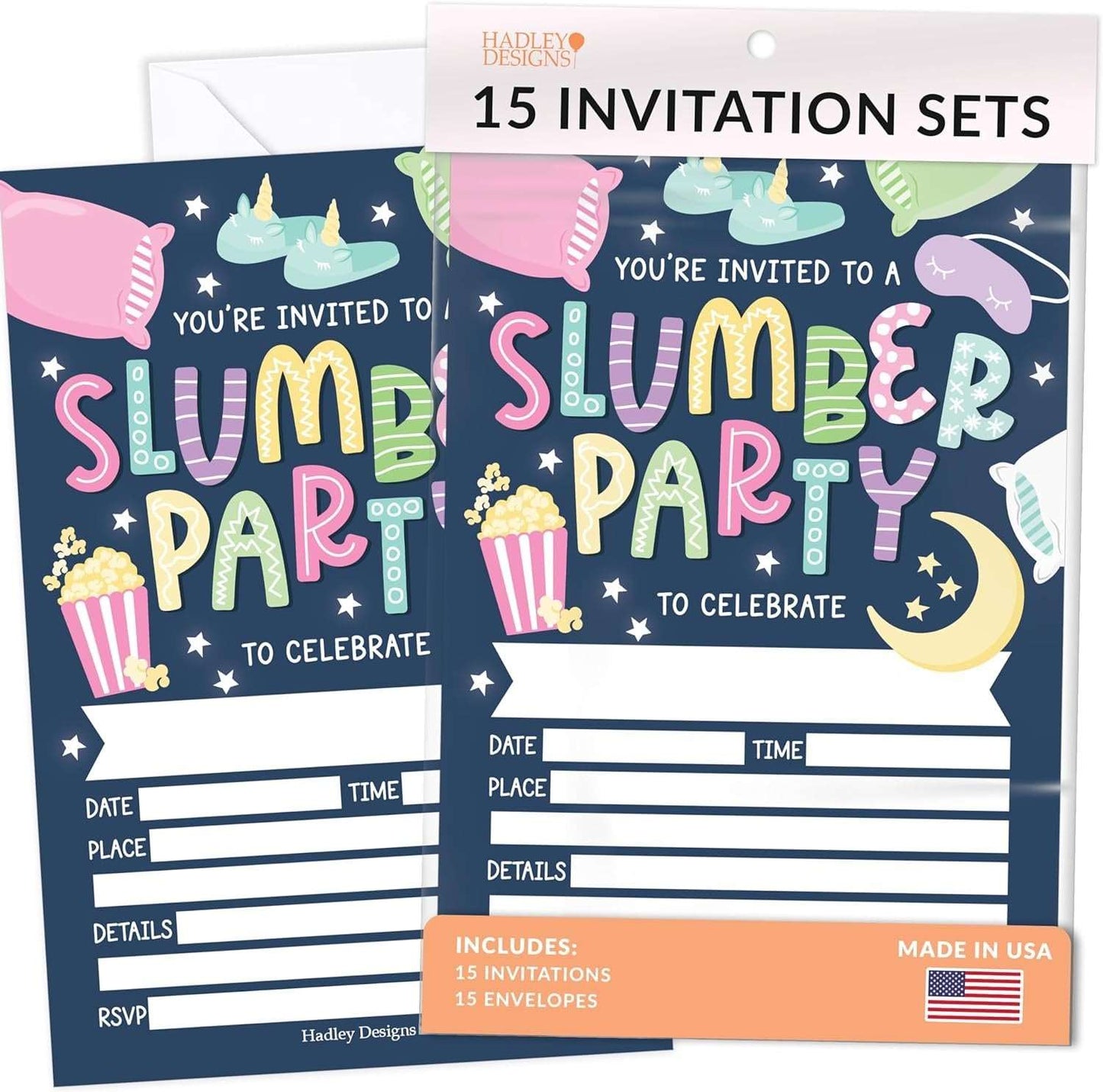 15 Sleepover Birthday Invitations Girl - Pajama Birthday Party Invitations For Girls, Slumber Party Invitations For Birthday Party Invitation Girl, Invitation Cards, Kids Birthday Invitations Girl