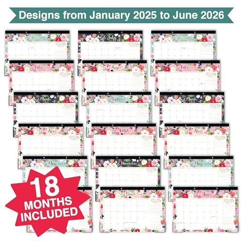 Spring Floral Large Desk Calendar | 18-Month | 2025-2026 | Calendars & Planners