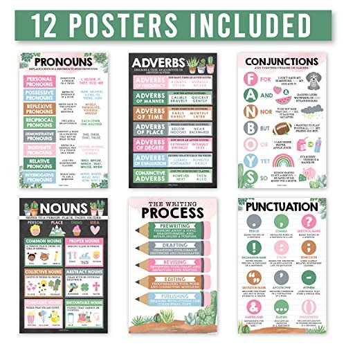 Cactus Parts of Speech Posters | Set of 12 | Educational Posters