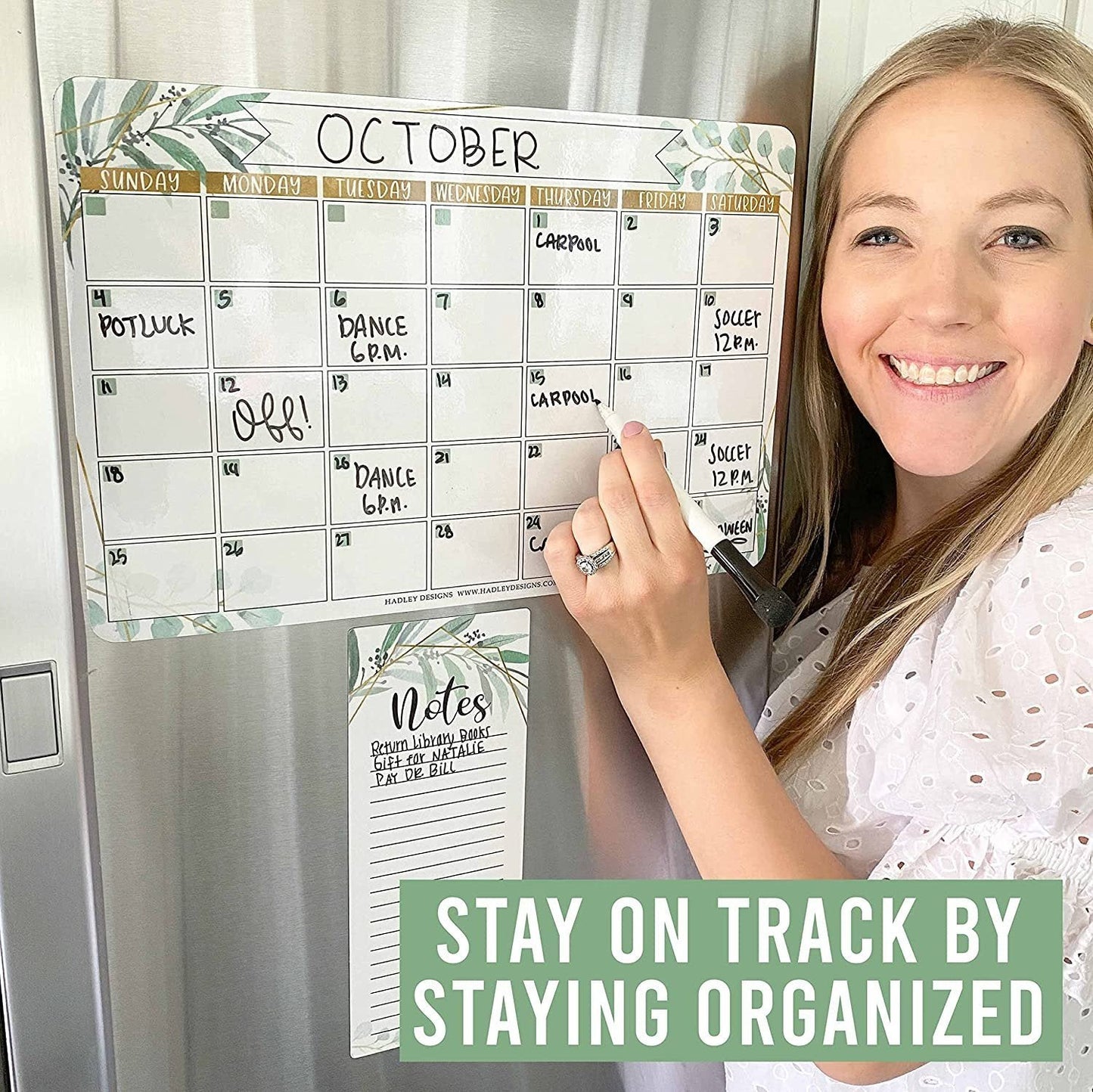 Geo Greenery Magnetic Calendar | Dry-Erase | Calendars & Planners