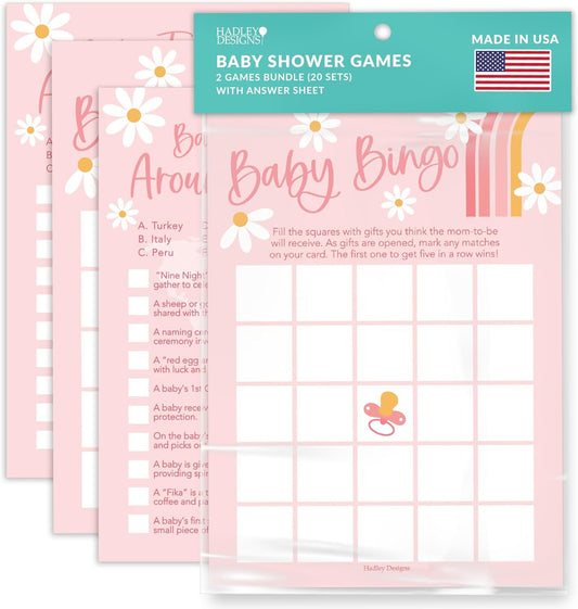 20 Retro Baby Shower Games For Girl - Hilarious Baby Shower Games Girl, Baby Games For Baby Shower Bingo Game Girl, Baby Girl Baby Shower Tradition Cards, Baby Girl Baby Shower Games Funny