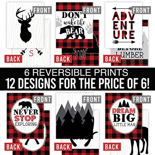 Lumberjack Children's Wall Art | Set of 6 | Nursery Decor