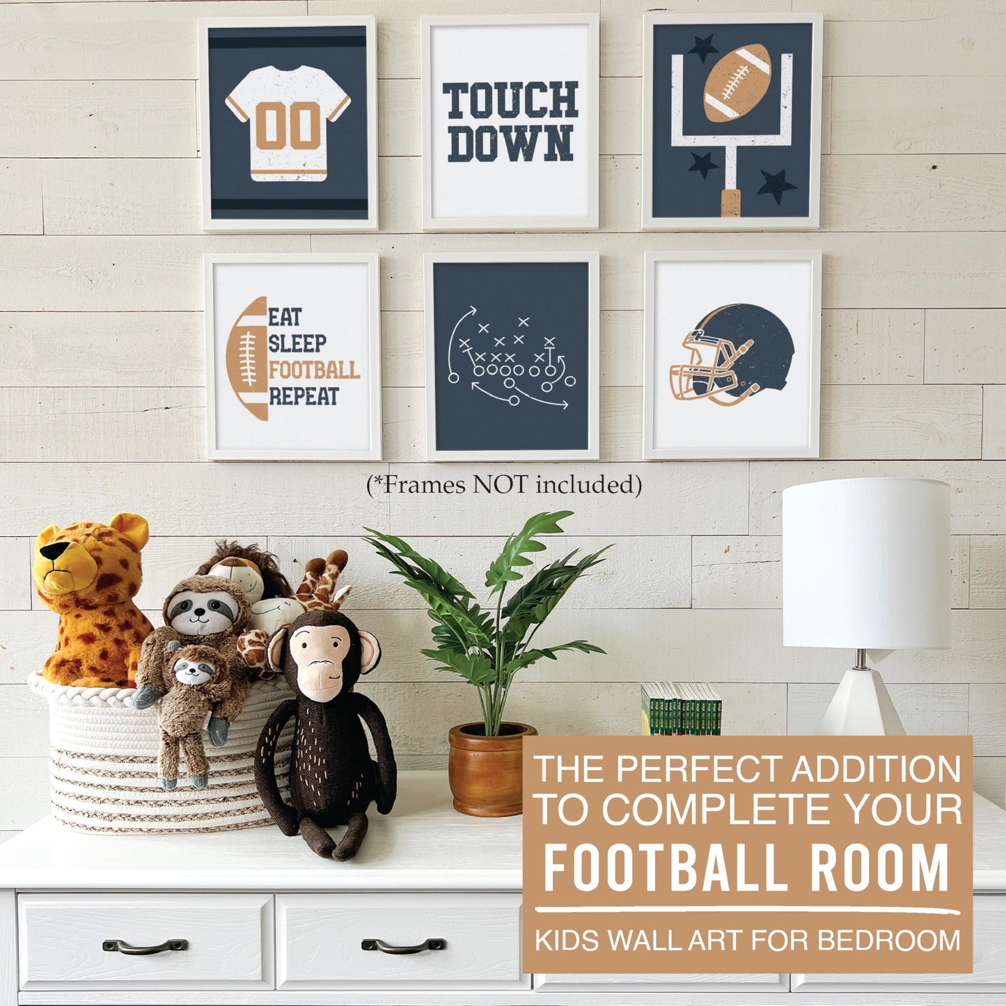 Football Children's Wall Art | Set of 6 | Home Decor