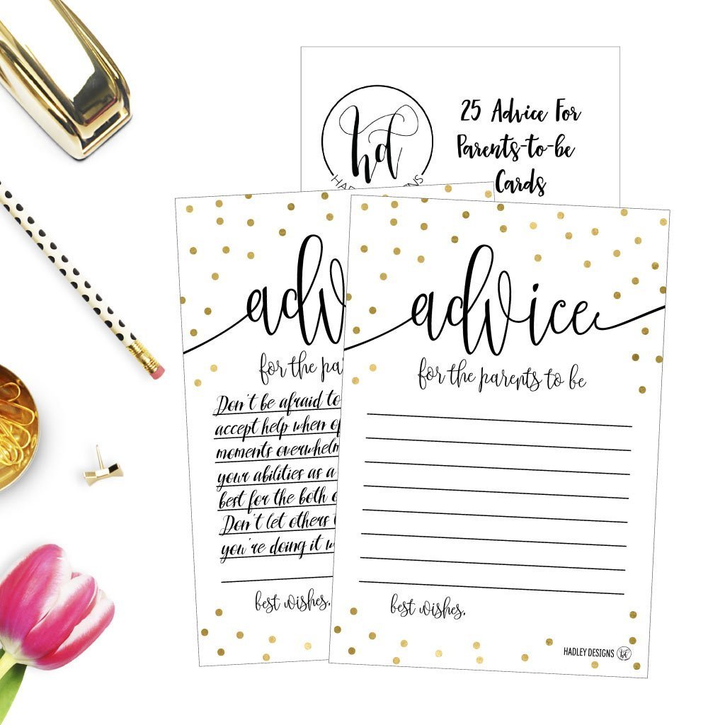 Baby Shower Advice Cards | Set of 50 | Baby Shower Supplies