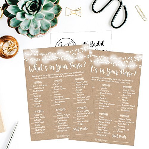 What's In Your Purse Bridal Bridal Shower Game | Set of 25 | Wedding Supplies