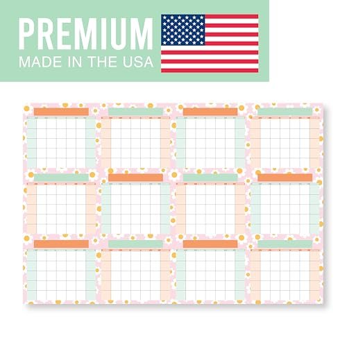 Retro Undated Yearly 12-Month Calendar | Dry Erase | Calendars & Planners