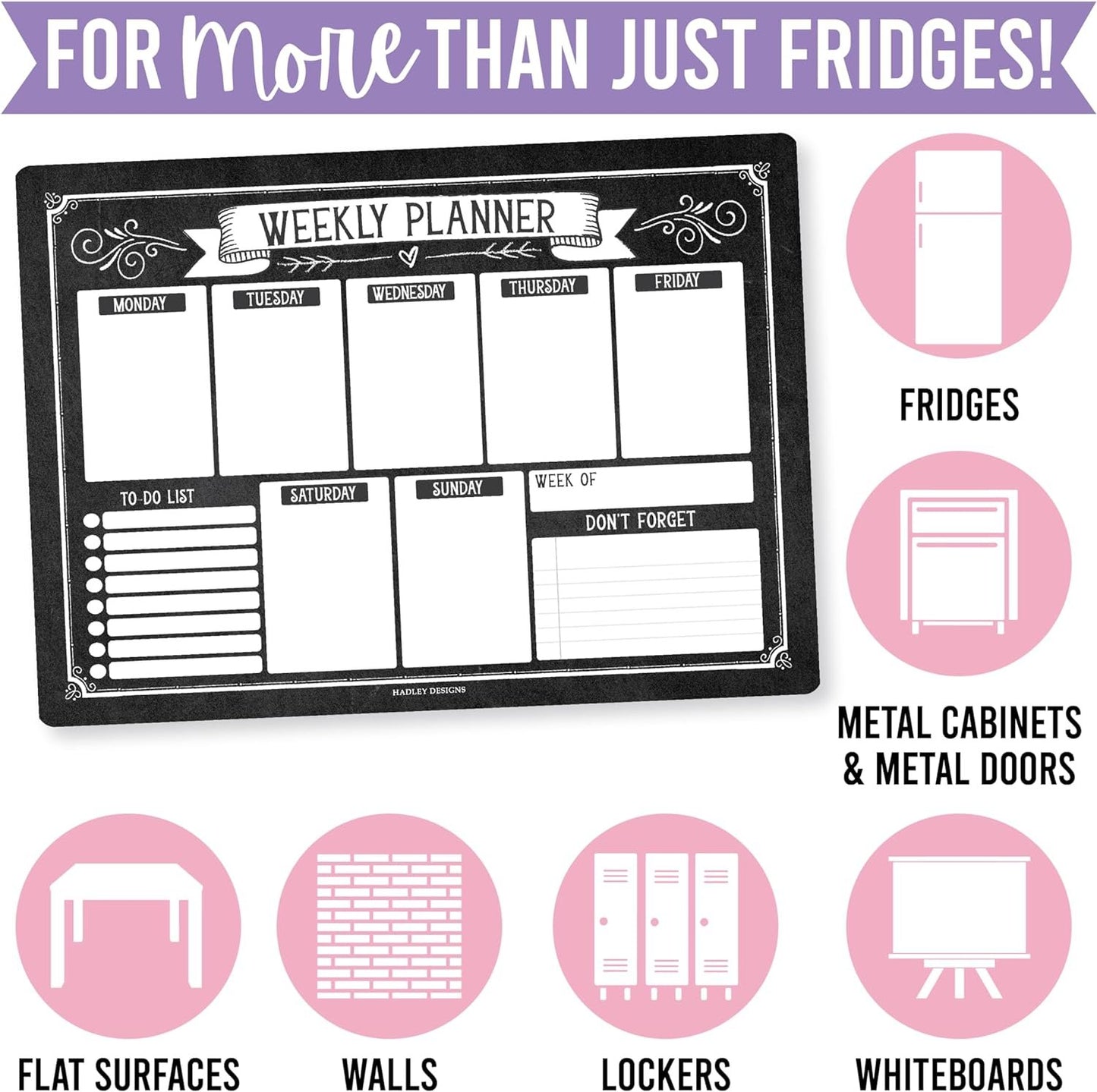 Chalkboard Fridge Weekly Calendar | Magnetic & Dry Erase | Calendars & Planners