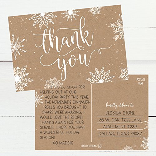Winter Thank You Postcards