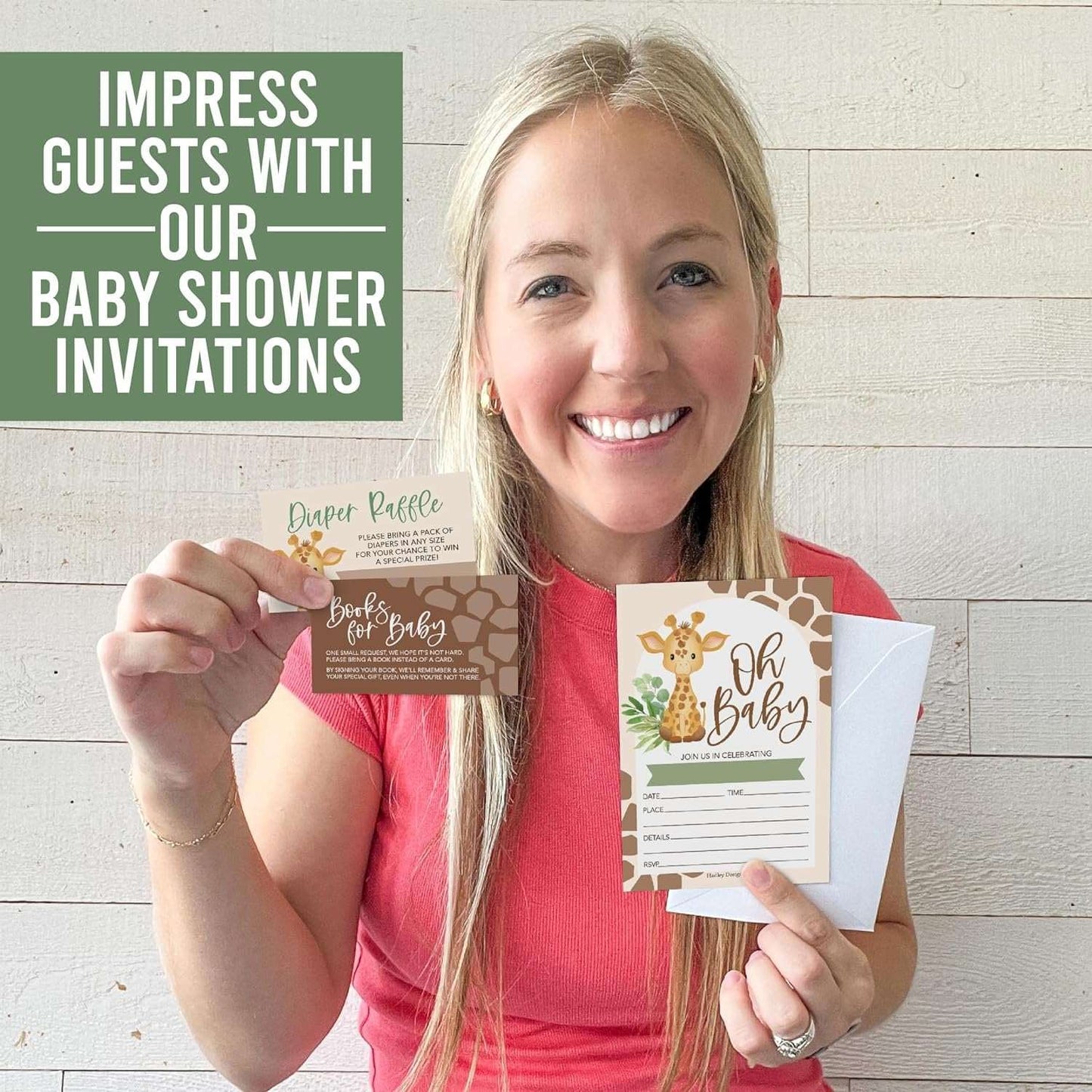 15 Giraffe Baby Shower Invitations Gender Neutral - Baby Shower Invitations For Girl, Boy Baby Shower Invites For Boy, Baby Boy Shower Invitations, Baby Girl Baby Shower Invitations With Envelopes