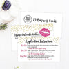 25 Lipstick Business Marketing Cards, How To Apply Application Instruction Tips Lip Sense Distributor Advertising Supplies Tool Kit Items, Makeup Party For Lipsense Younique Mary Kay Avon Amway Seller