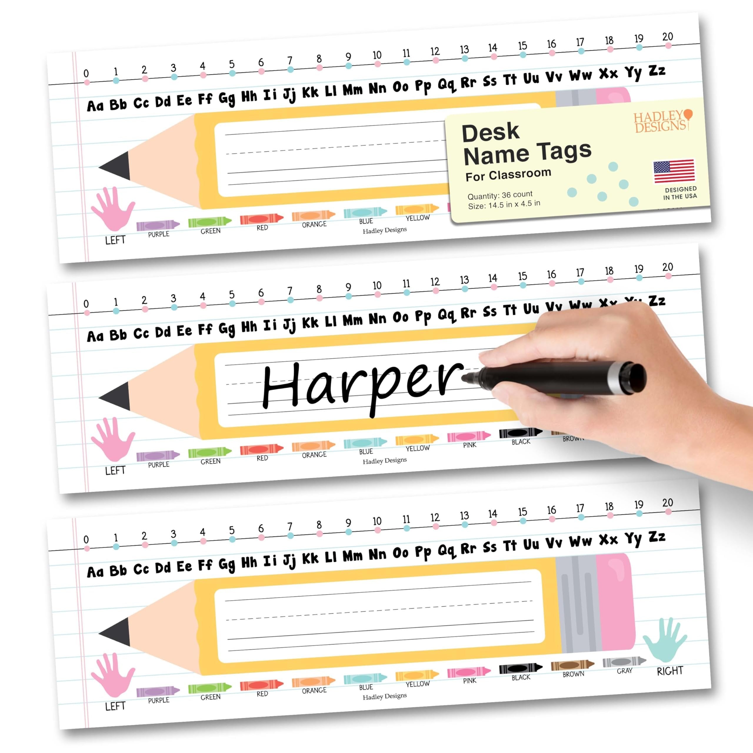 Classroom Name Plates | Set of 36 | Classroom Supplies