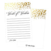 50 Gold Words of Wisdom Advice Cards, Use As Graduation Advice Cards, Marriage or Wedding Advice Cards, Guest Book Alternative, Bridal or Baby Shower Party Games, Boy or Girl Baby Predictions